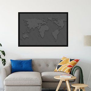 36x24 Framed World Map Print